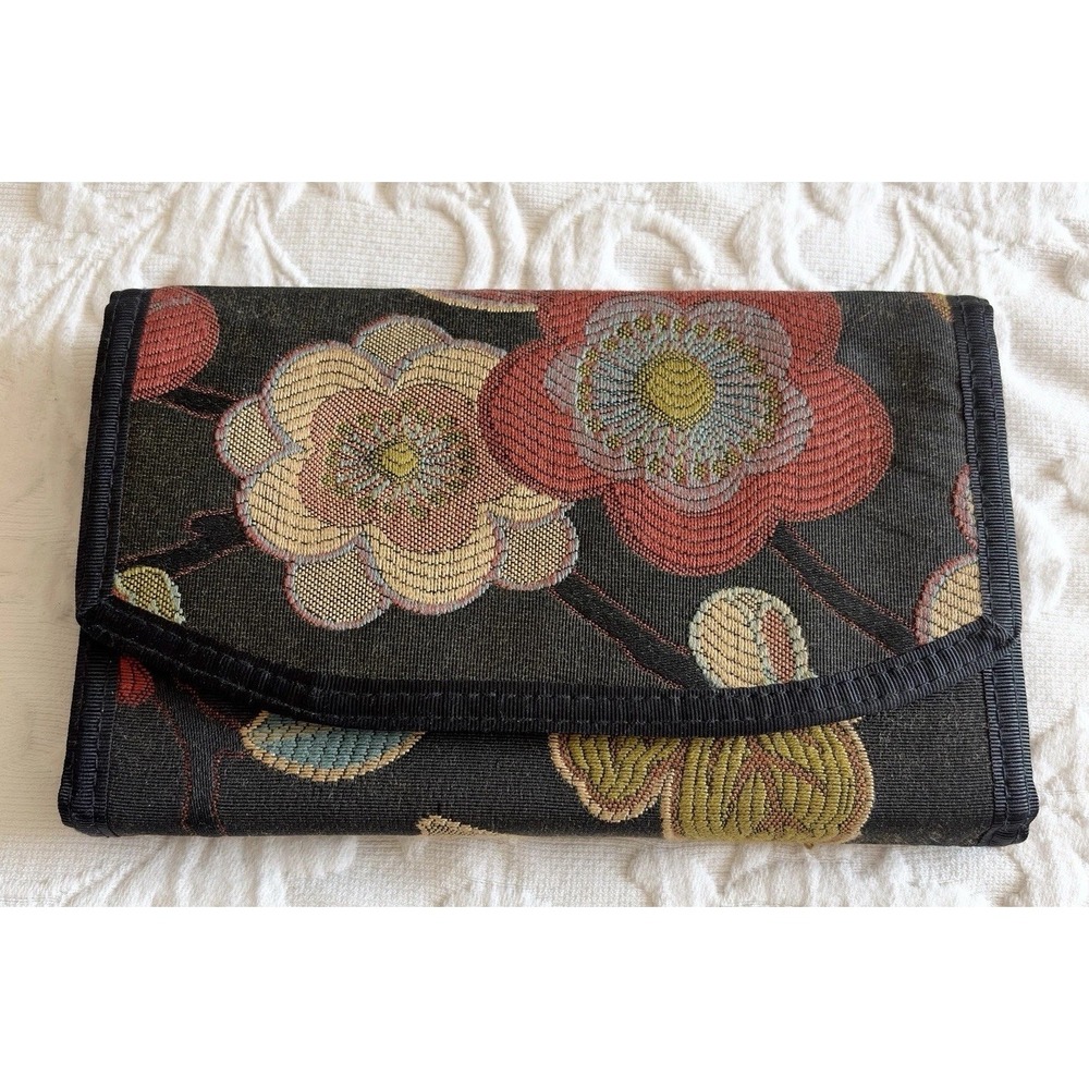 Danny K Beverly Hills Boho Floral Tapestry Checkbook Wallet Made USA Y2K New